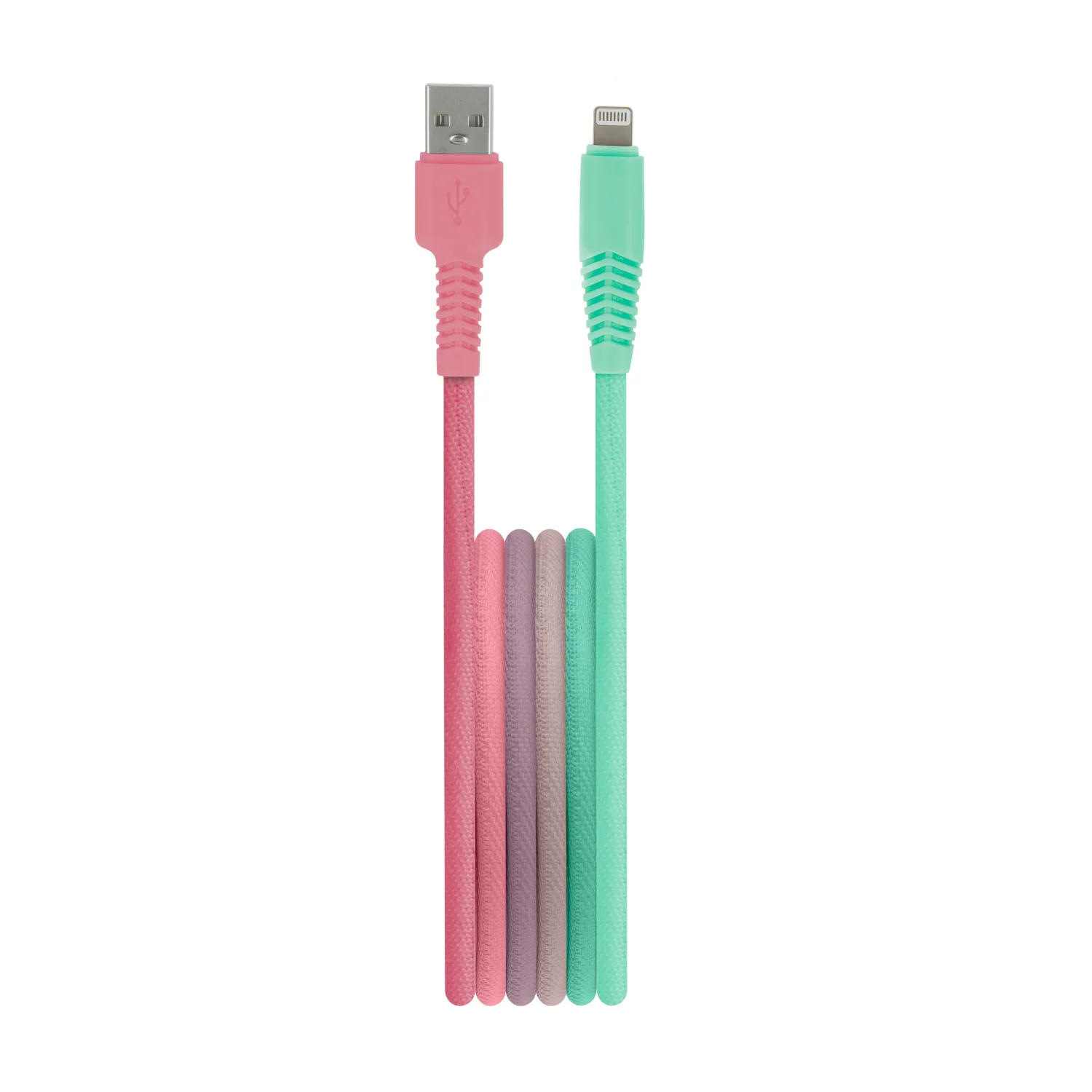 Setty USB-kabel – Lightning 1,5 m 2,4A KGA-L-1.52420 turkos-rosa gradient