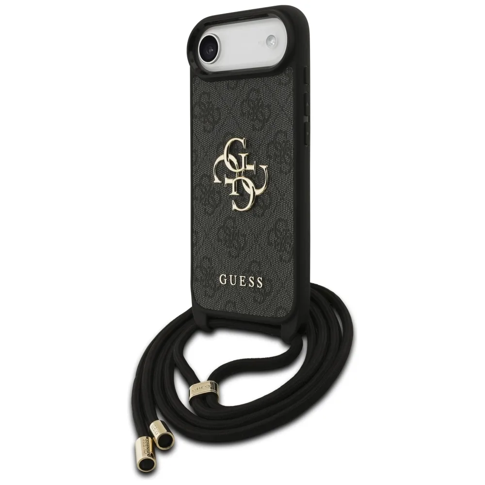 Guess 4G Big Logo Cord Stap Crossbody case for iPhone Air black