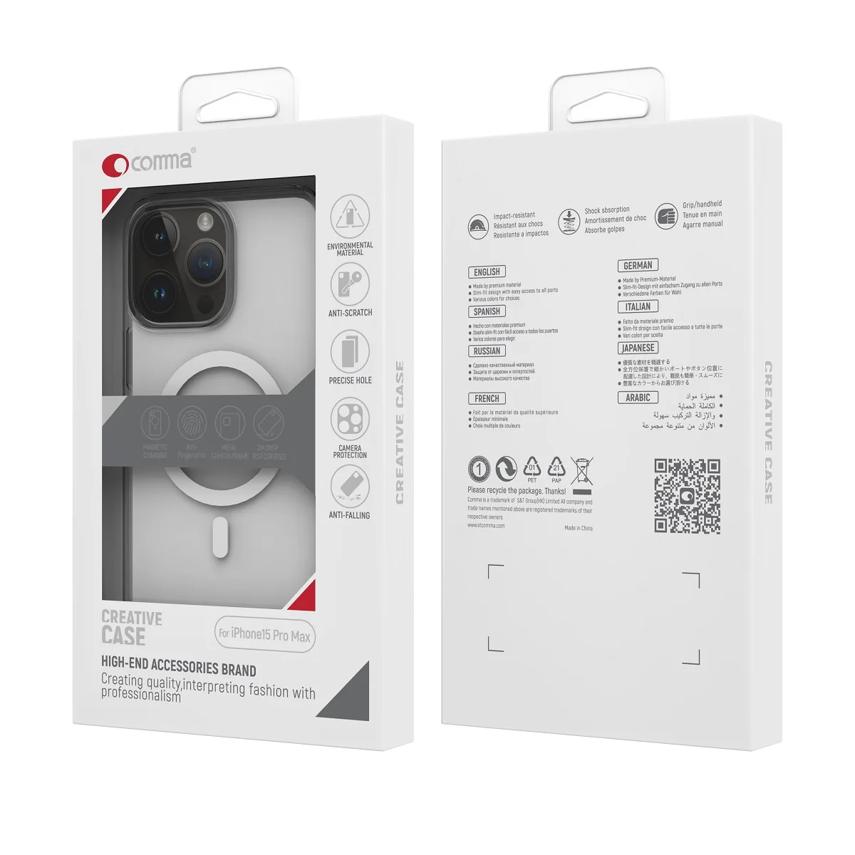 Kommafodral Elemental Mag för iPhone 15 transparent