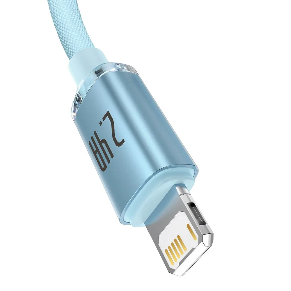 Baseus-kabel Crystal Shine USB – Lightning 2,0 m 2,4A himmelsblå