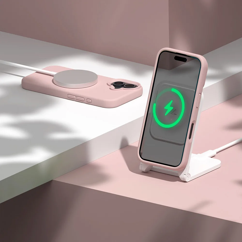 Etteri Silicone Mag-fodral för iPhone 16e ljusrosa