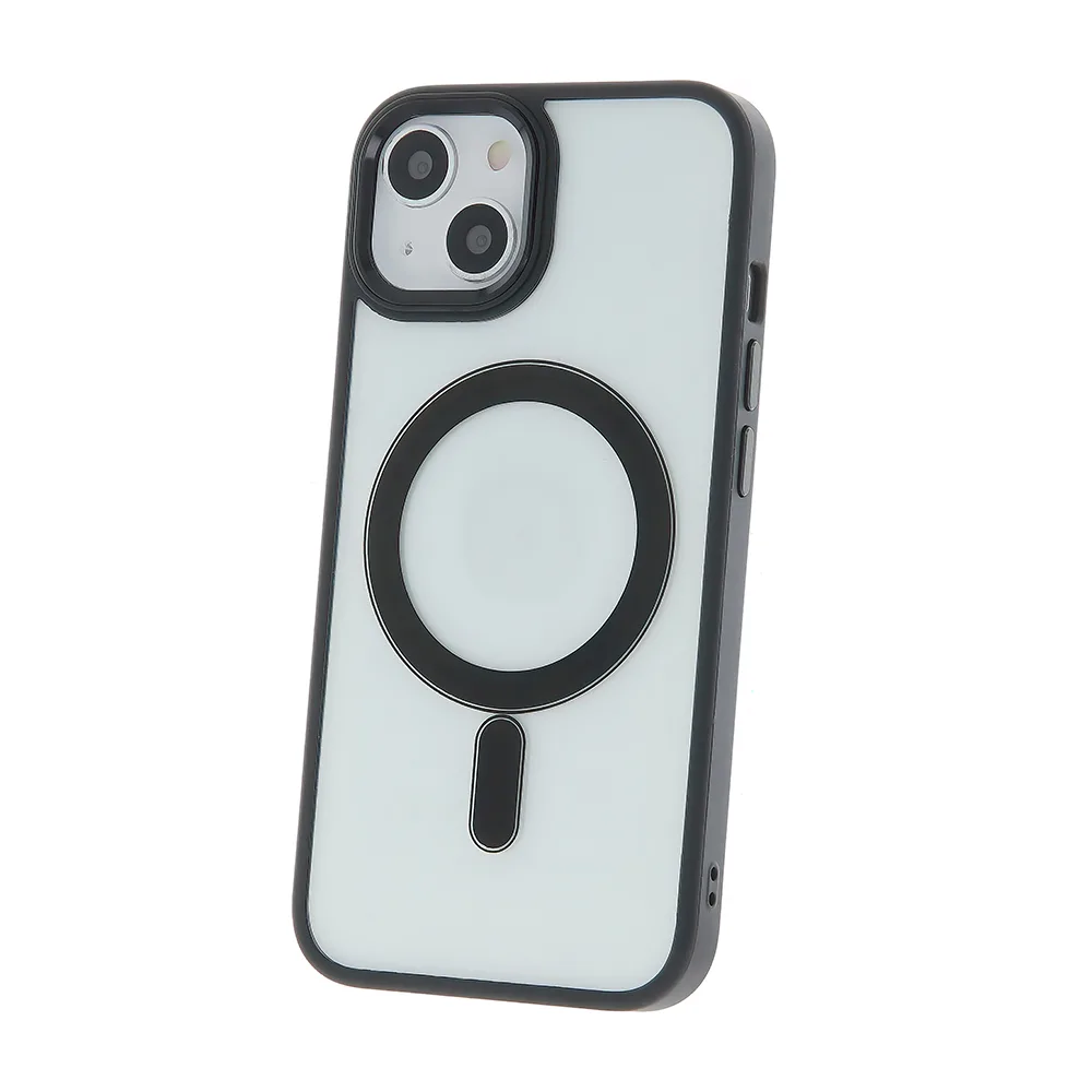 Satin Clear Mag-fodral för iPhone 15 Plus 6,7″ svart
