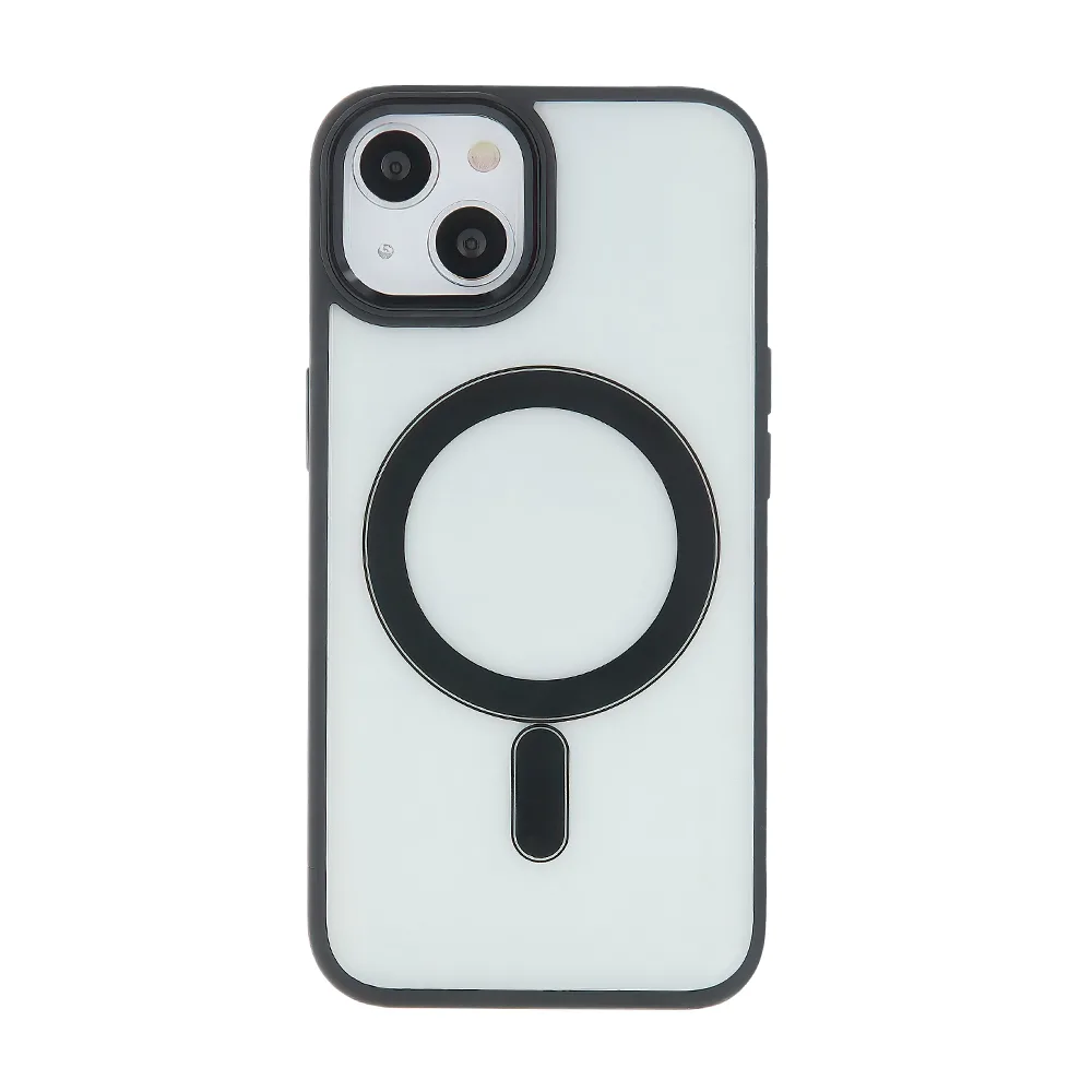 Satin Clear Mag-fodral för iPhone 15 Plus 6,7″ svart