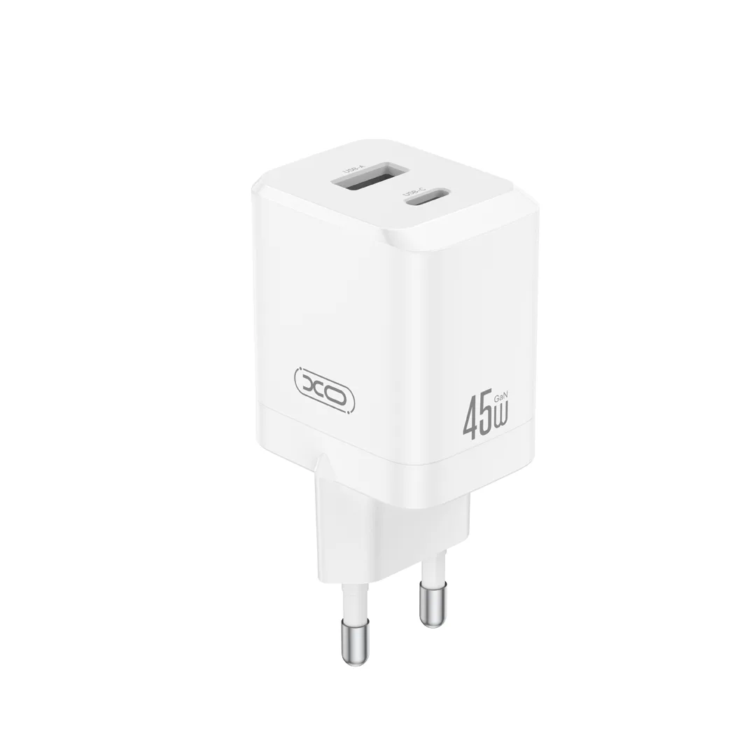 XO wall charger CE36 PD 45W 1x USB-C 1x USB white