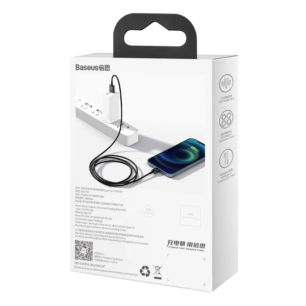 Baseus cable Superior USB – Lightning 2,0 m 2,4A black