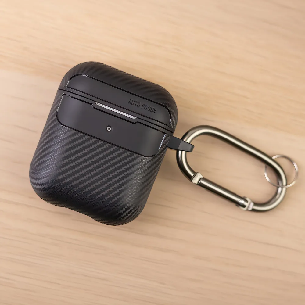 Kolfibershölje till AirPods / AirPods 2 – svart