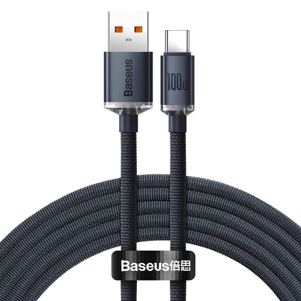 Baseus cable Crystal Shine USB - USB-C 2,0 m 100W black