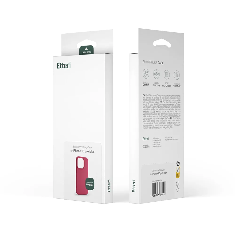 Etteri Silicone Mag-fodral för iPhone 16 Plus 6,7″ (hallonfärgad)