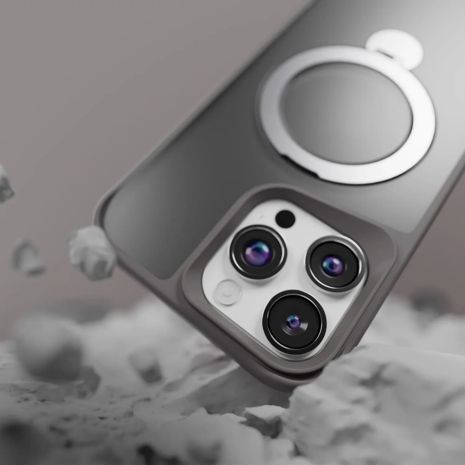 Etteri Matt Mag Ring-fodral för iPhone 15 Pro 6,1″ grå