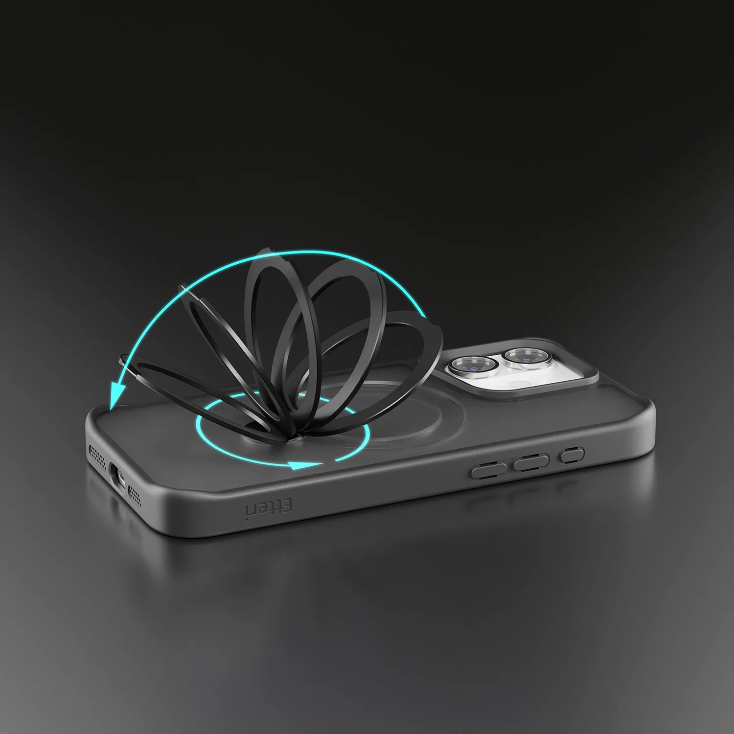 Etteri Matt Mag Ring case for iPhone 17 Pro Max black