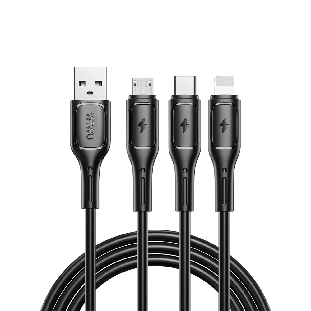 WIWU Starlink Series 3.1A 3in1 cable Wi-C045E A-C+L+M Black