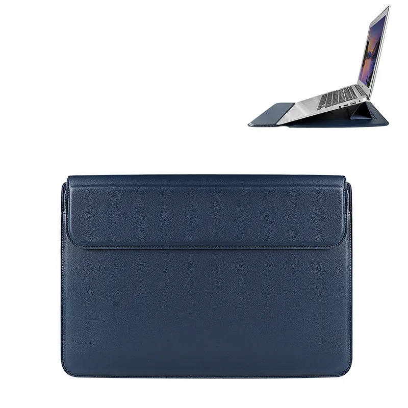 Devia bärbar datorväska / MacBook-fodralväska Ultra-Tunn 15,4” vattentät PU-skinn blå