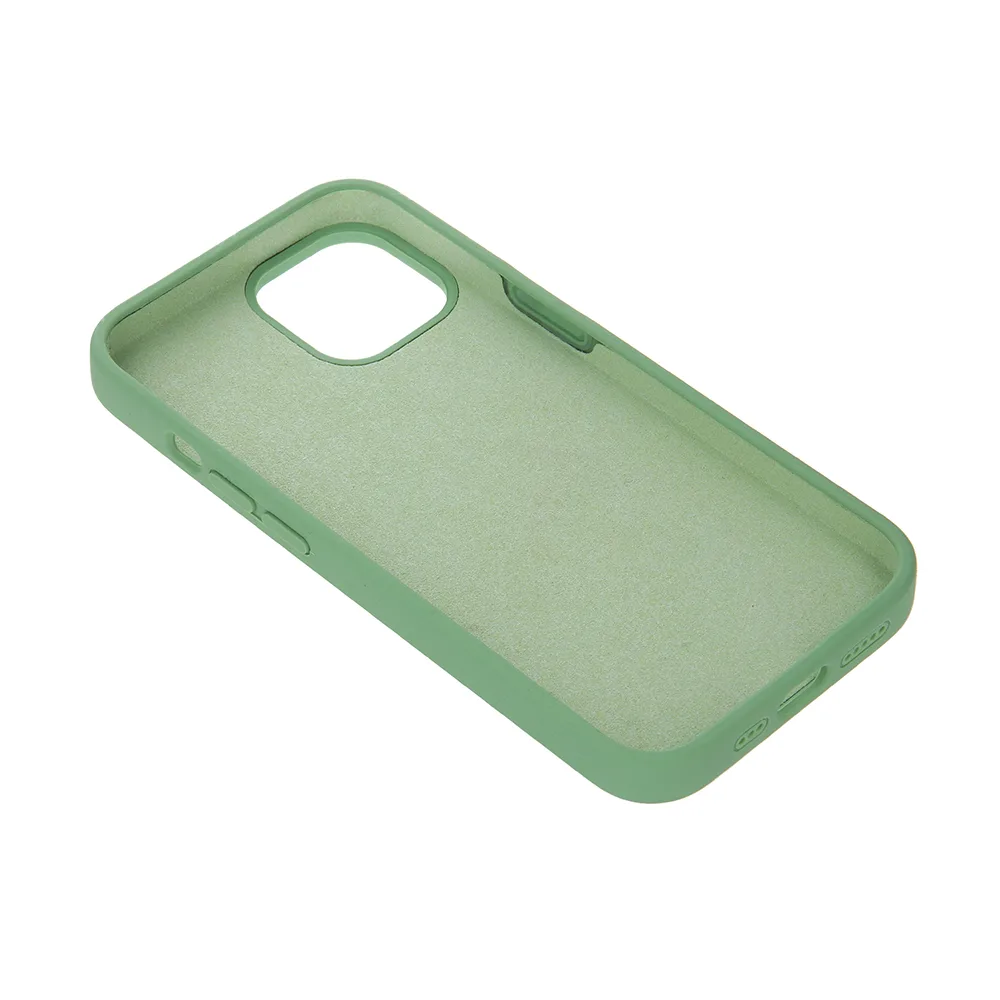 Solid silikonfodral för iPhone 15 Pro 6,1″ ljusgrön