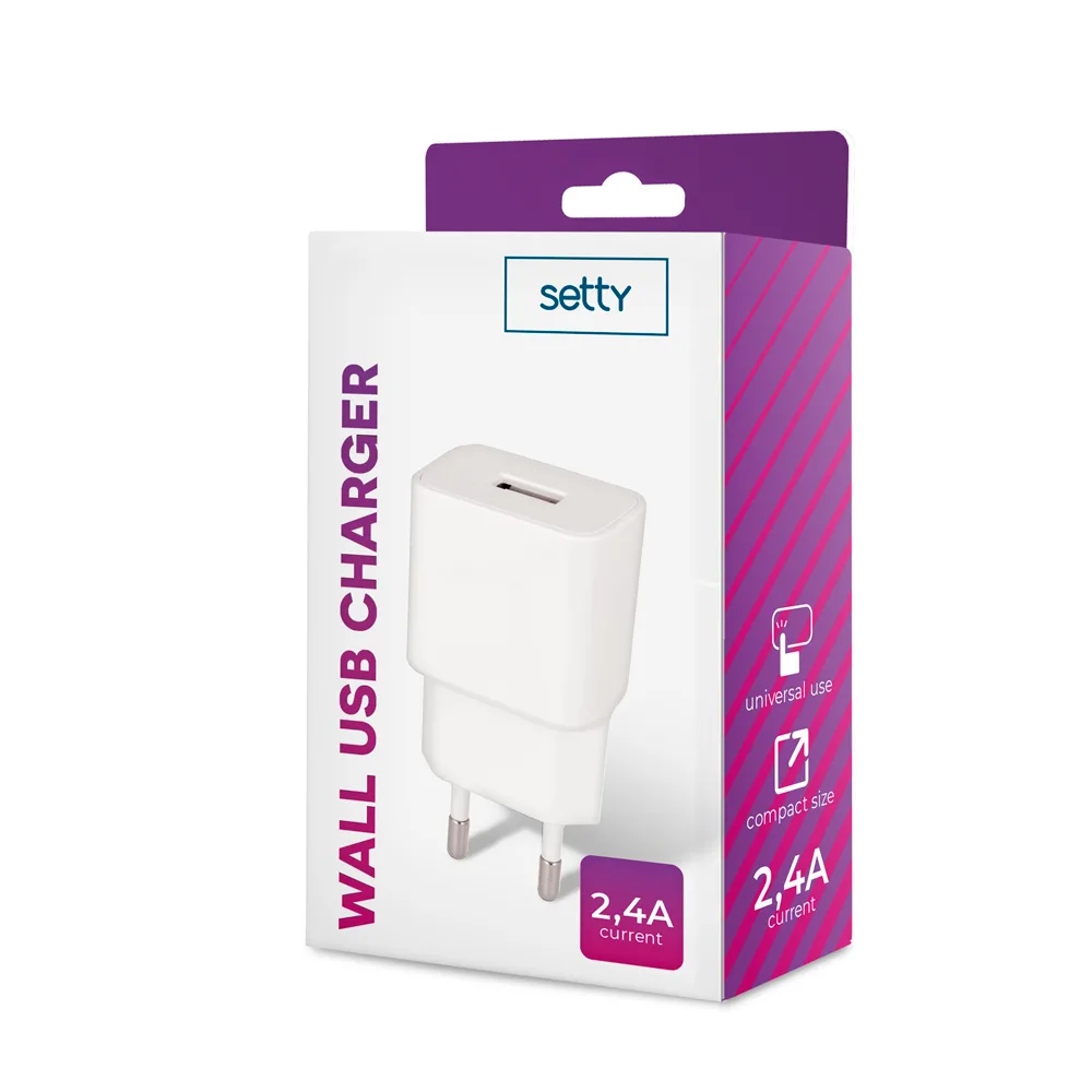 Setty charger 1x USB 2,4A white