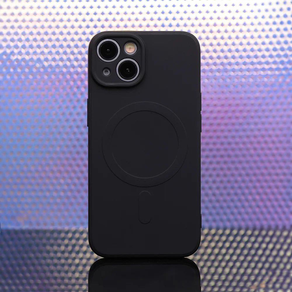 Enkel färgad Mag-fodral för iPhone 16e i svart