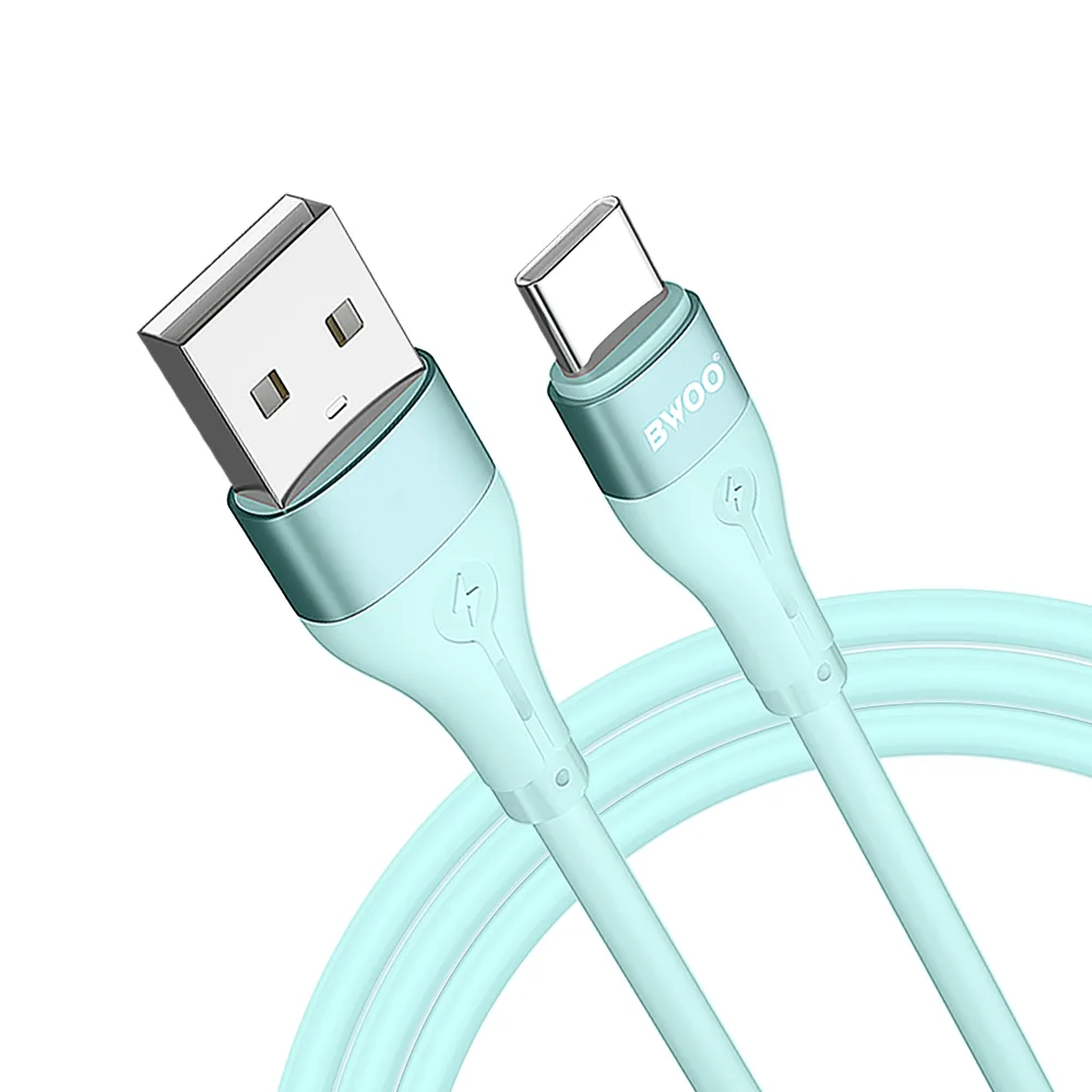 BWOO Cable USB – USB-C 1m 3A Minimalist Silicone Green X280C