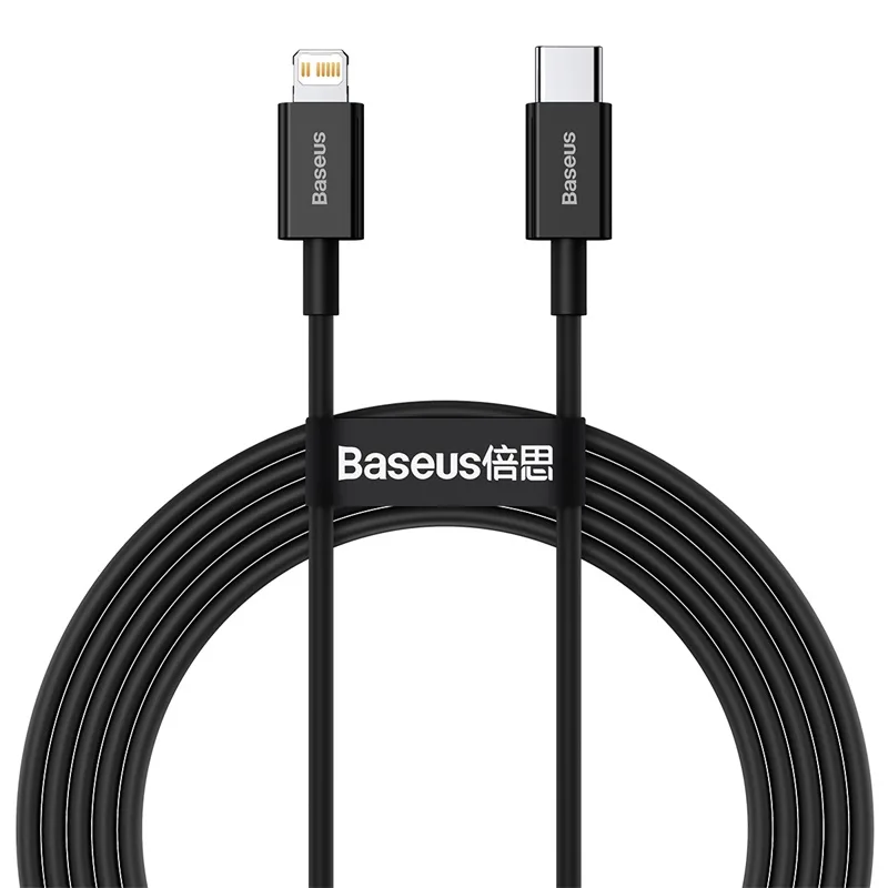 Baseus kabel Superior PD USB-C – Lightning 2,0 m svart 20W