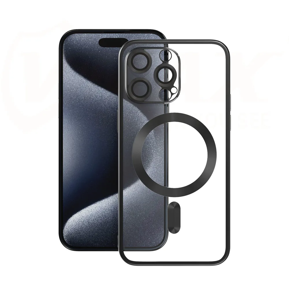 Vmax Electroplating Mag TPU-fodral för iPhone 16 Plus 6,7" svart