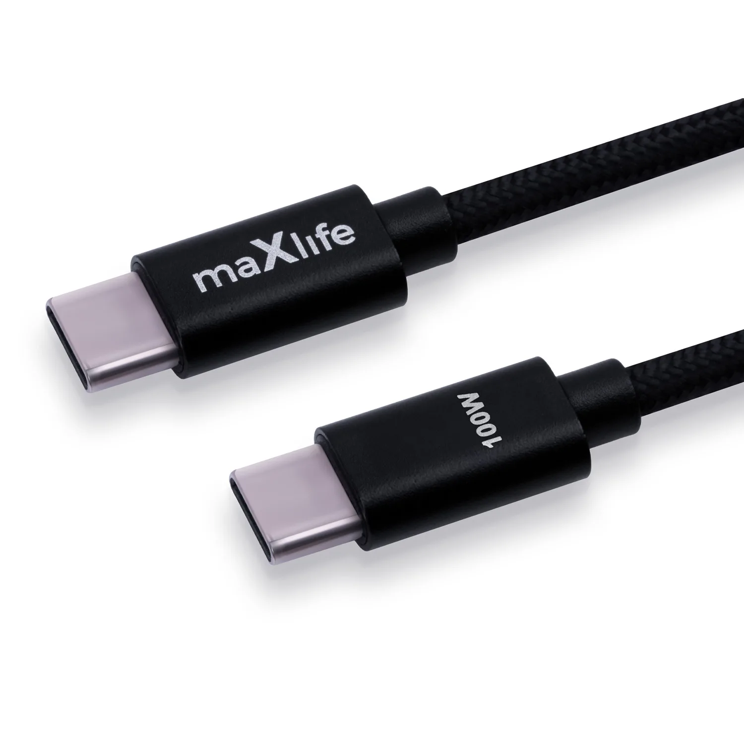 Maxlife MXUC-12 cable USB-C – USB-C 1,0 m 100W black