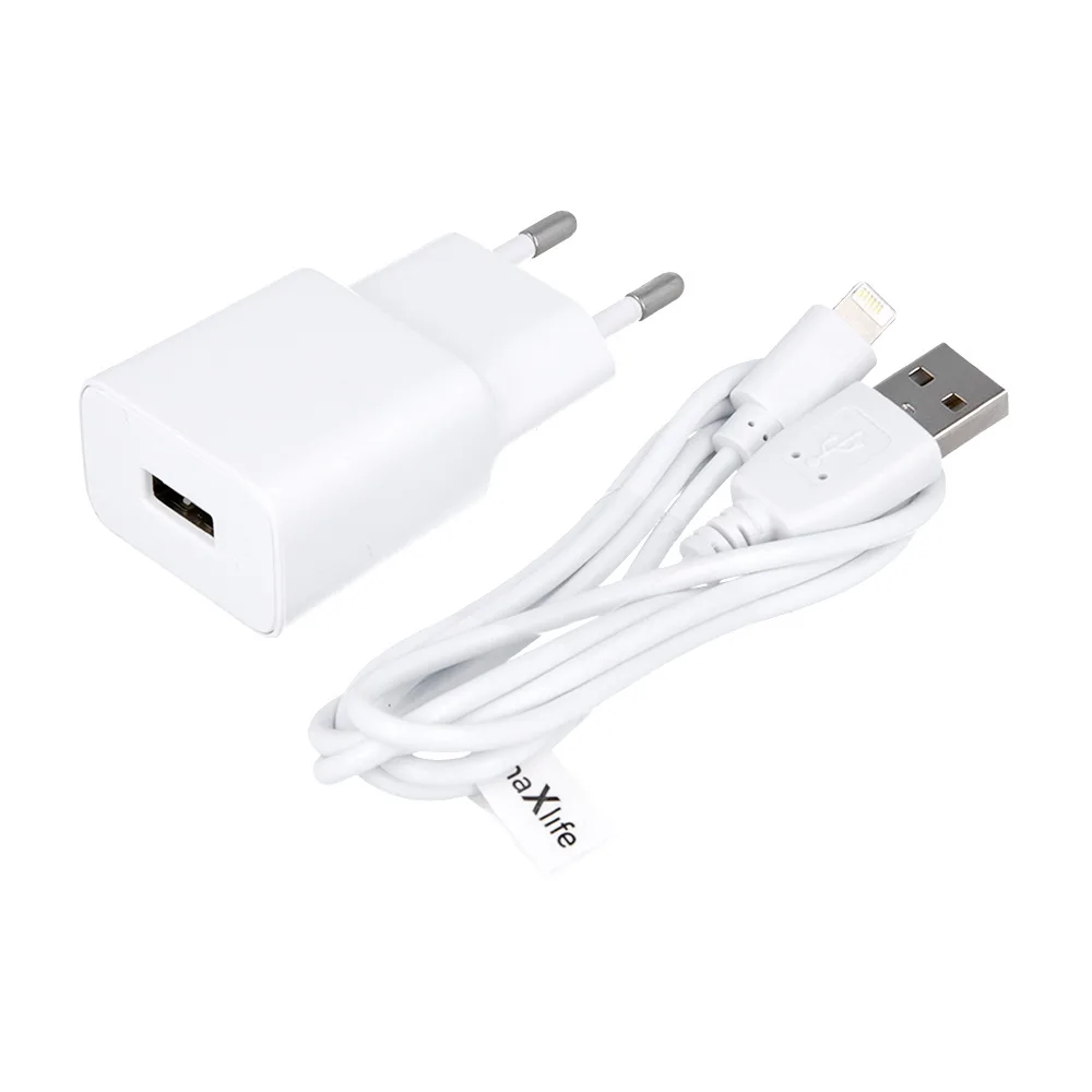 Maxlife MXTC-01 laddare 1x USB 1A vit + Lightning-kabel