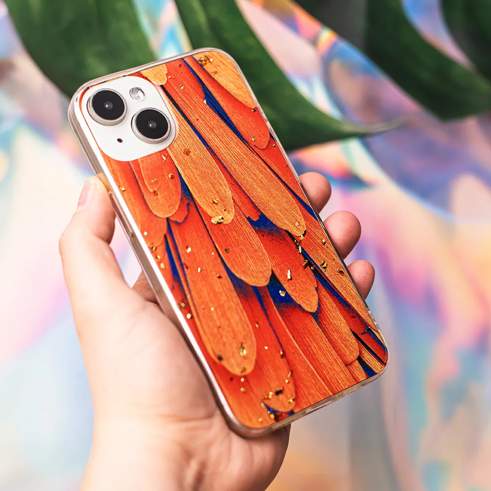 Guld Glam fodral till Samsung Galaxy A14 4G / A14 5G orange