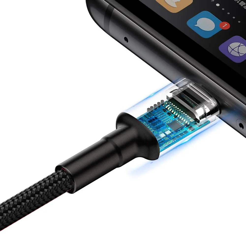 Baseus cable Cafule HW QC USB – USB-C 1,0 m gray-black 40W