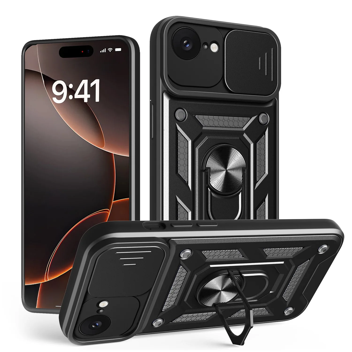 Defender Slide-fodral för iPhone 16e svart