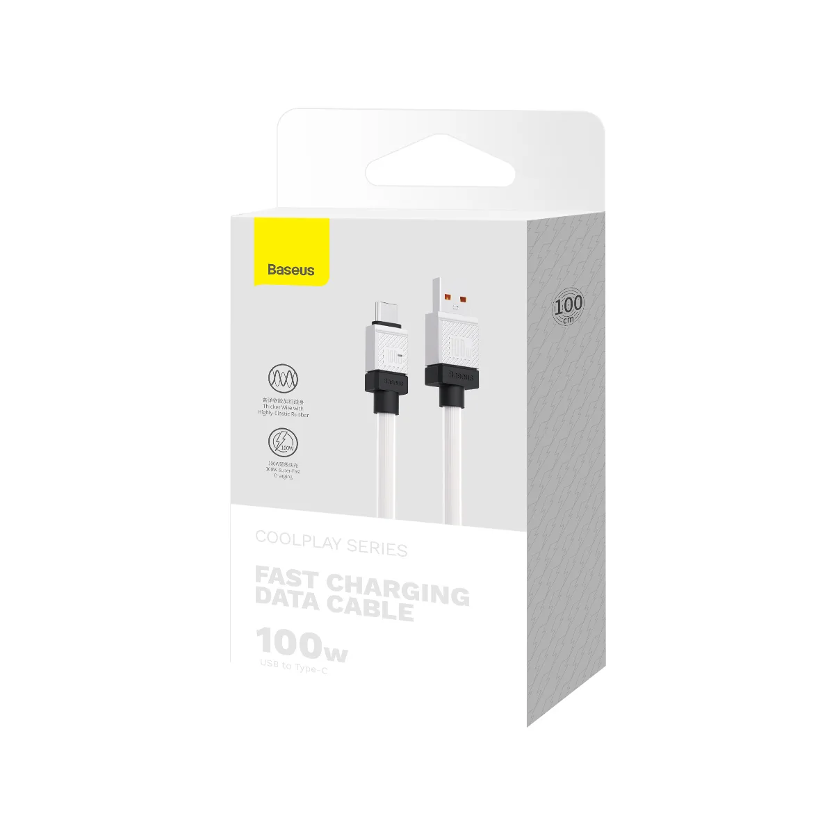 Baseus cable CoolPlay USB – USB-C 1m 100W white