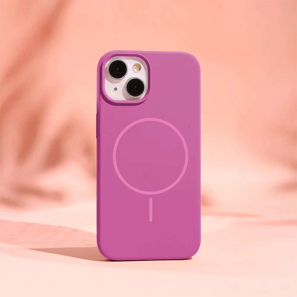 Silicone Thin Mag case for iPhone 14 6,1″ fuschia