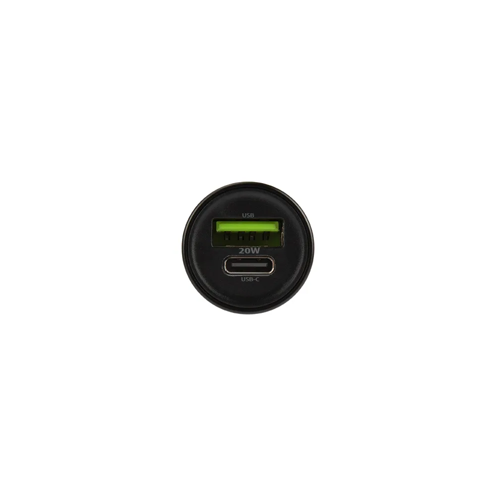 Maxlife MXCC-04 PD QC car charger 1x USB-C 1x USB 20W black