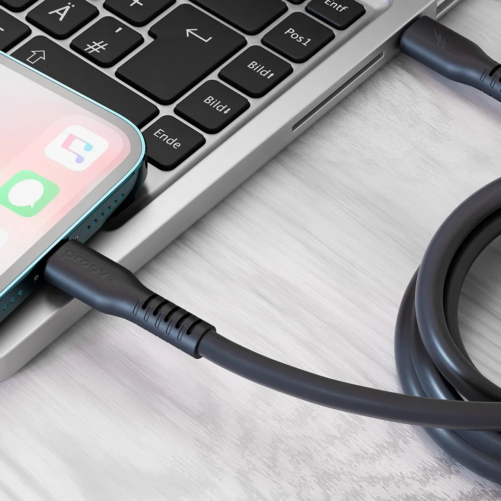 Proove kabel Eternal USB-C – Lightning 2m 3A svart