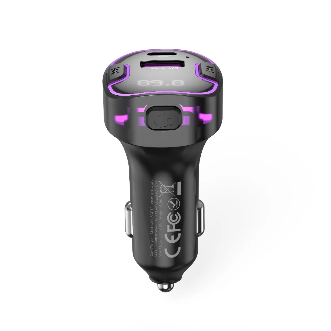XO transmitter FM BCC12 Bluetooth MP3 car charger 3,1A black