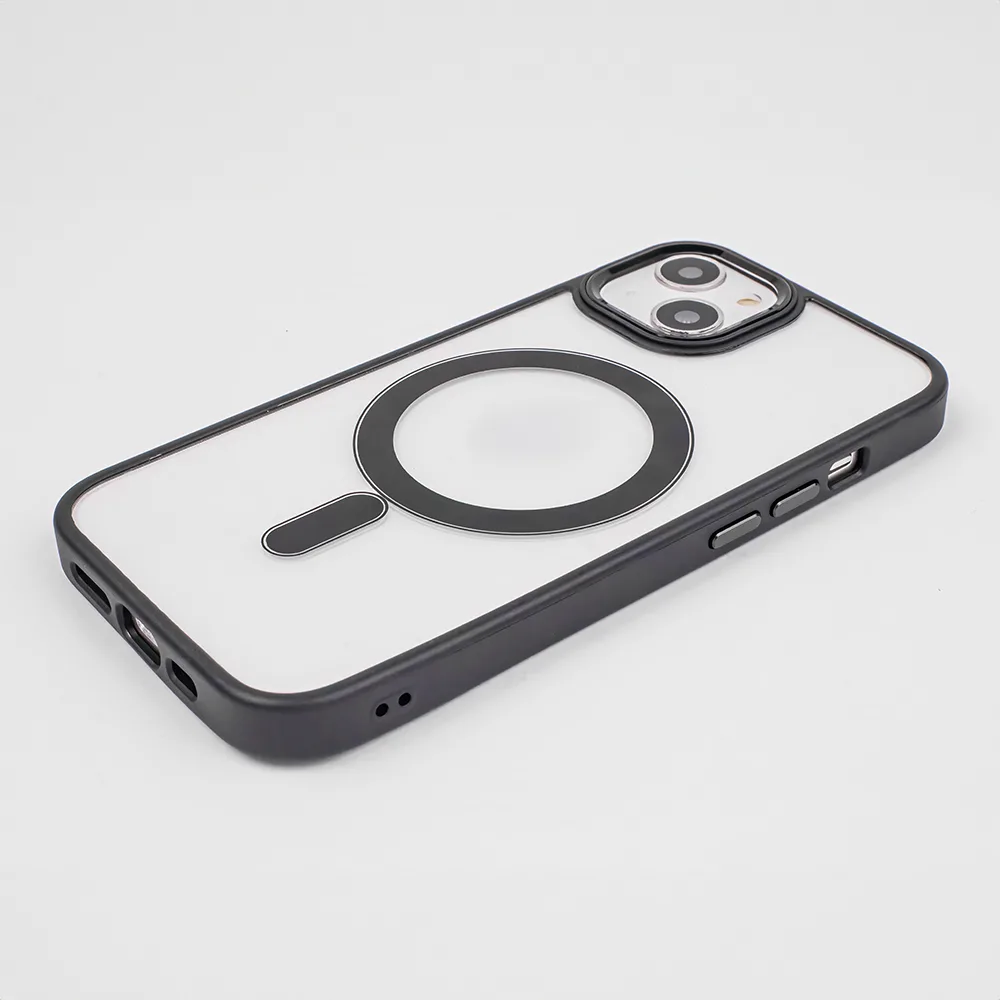 Satin Clear Mag-fodral för iPhone 15 Plus 6,7″ svart