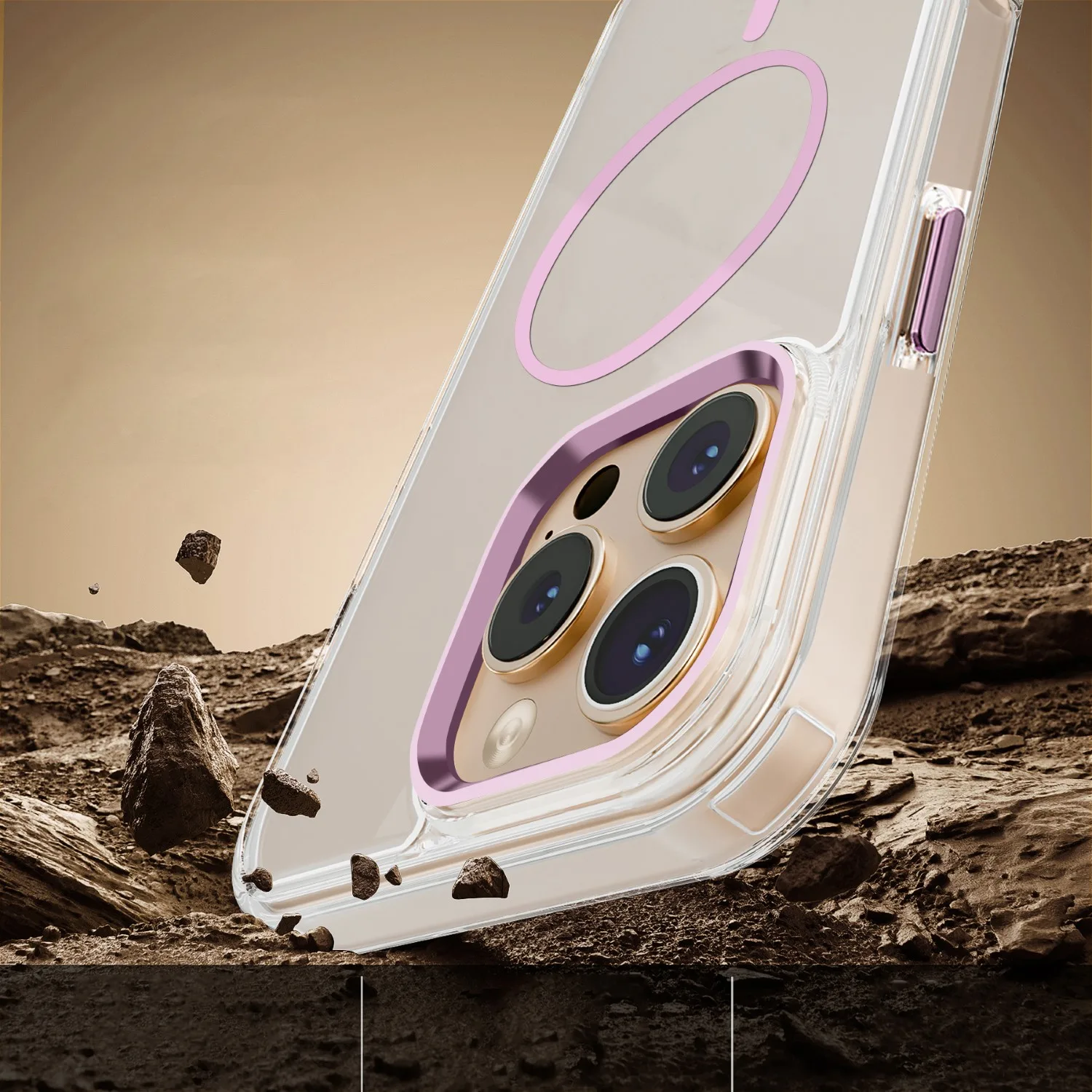 Clear Thin Mag case for iPhone 17 Air 6,6″ pink