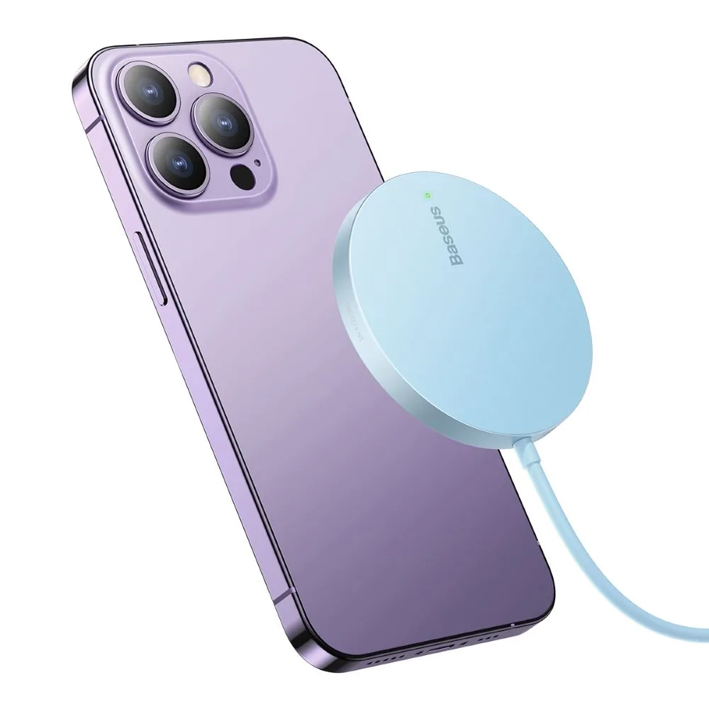 Baseus trådlös laddare Simple Mini 3 15W galaxy blue
