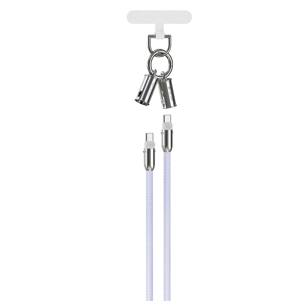 Devia sladdlina 2in1 PD USB-C – USB-C 1,2 m 60W lila