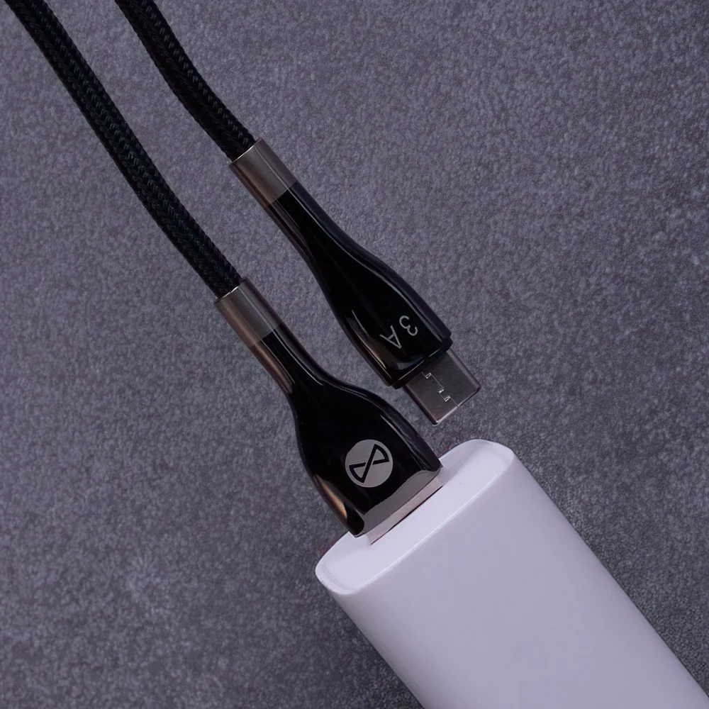 Forever Sleek cable USB – USB-C 1,0 m 3A black