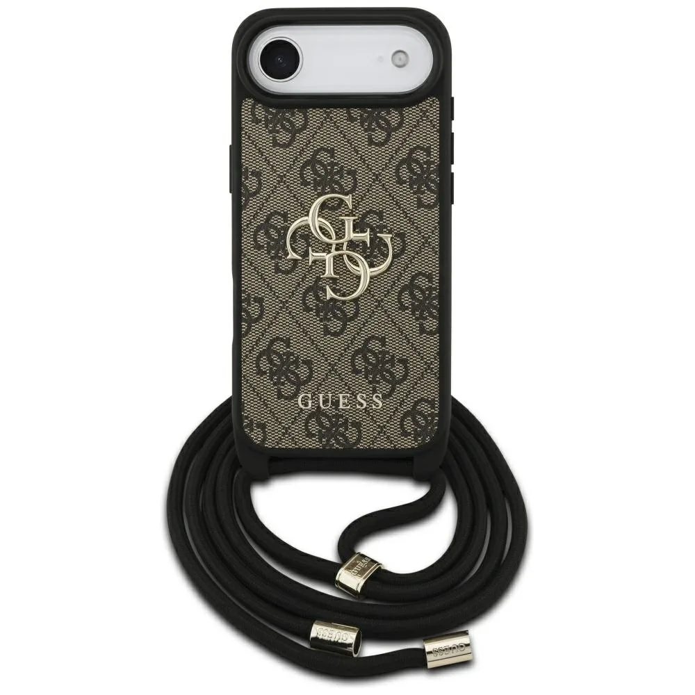 Guess 4G Big Logo Cord Stap Crossbody case for iPhone Air brown