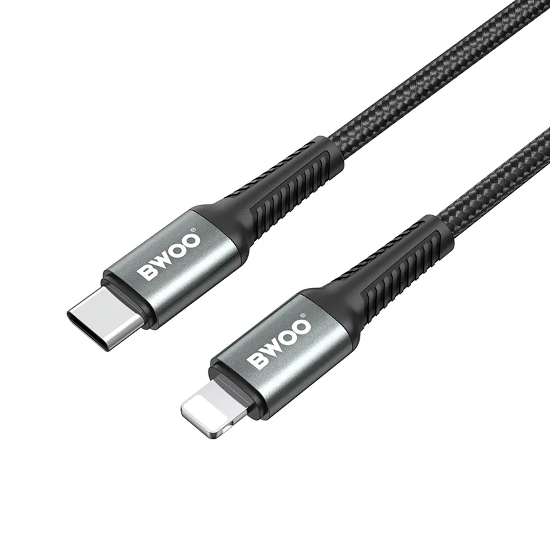 BWOO Braided Cable USB-C – Lightning 3m 30W black