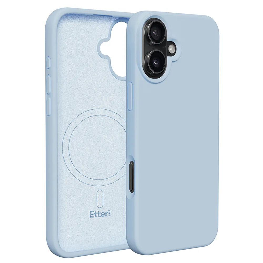 Etteri Silicone Mag case for iPhone 16 6,1″ light blue