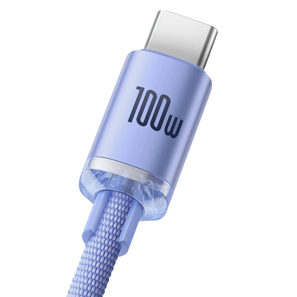 Baseus cable Crystal Shine USB – USB-C 2,0 m 100W purple