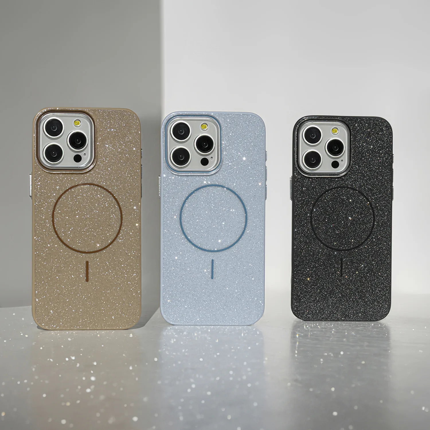Glitter Thin Mag case for iPhone 17 Pro 6,3″ brown
