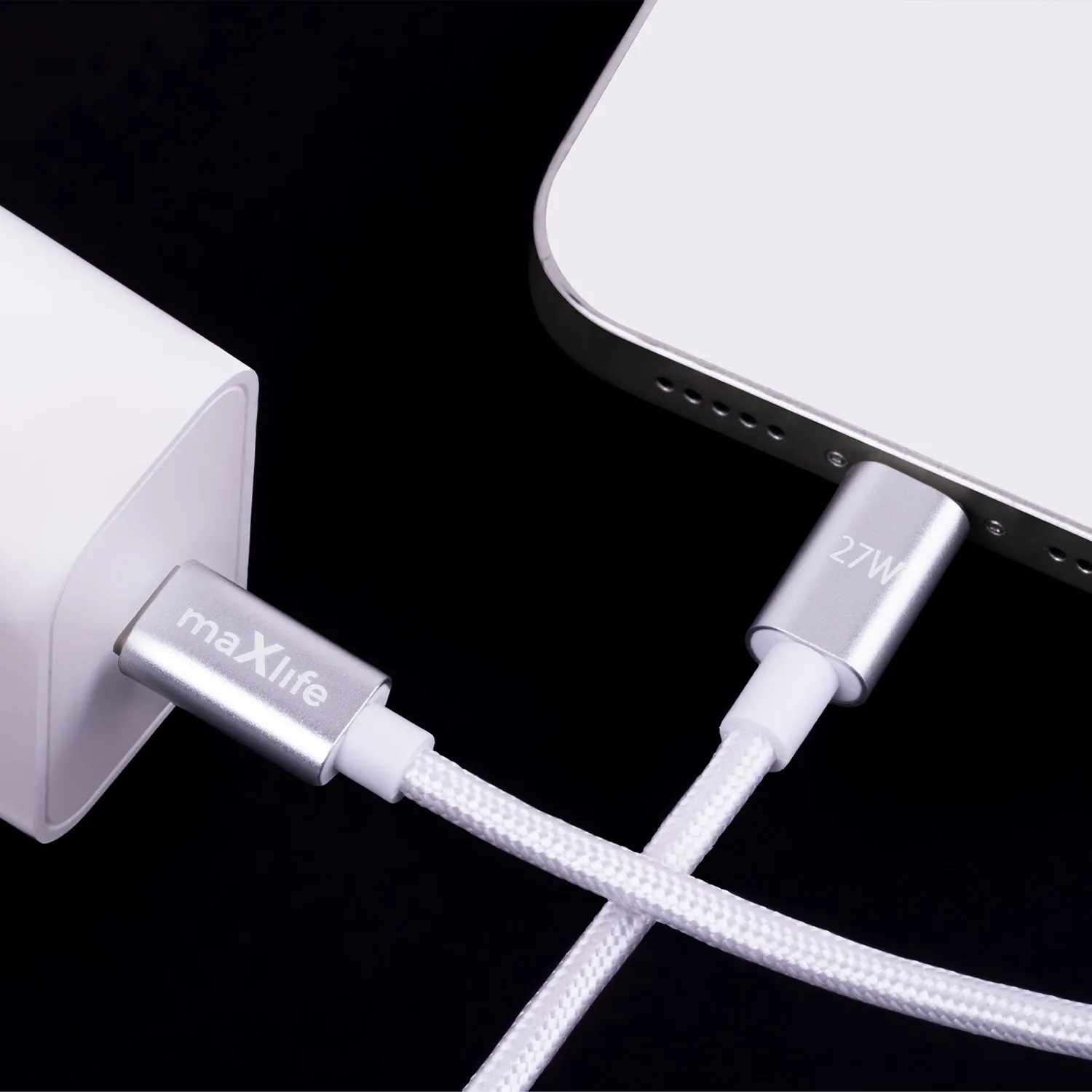 Maxlife MXUC-12 cable USB-C – Lightning 2,0 m 27W white