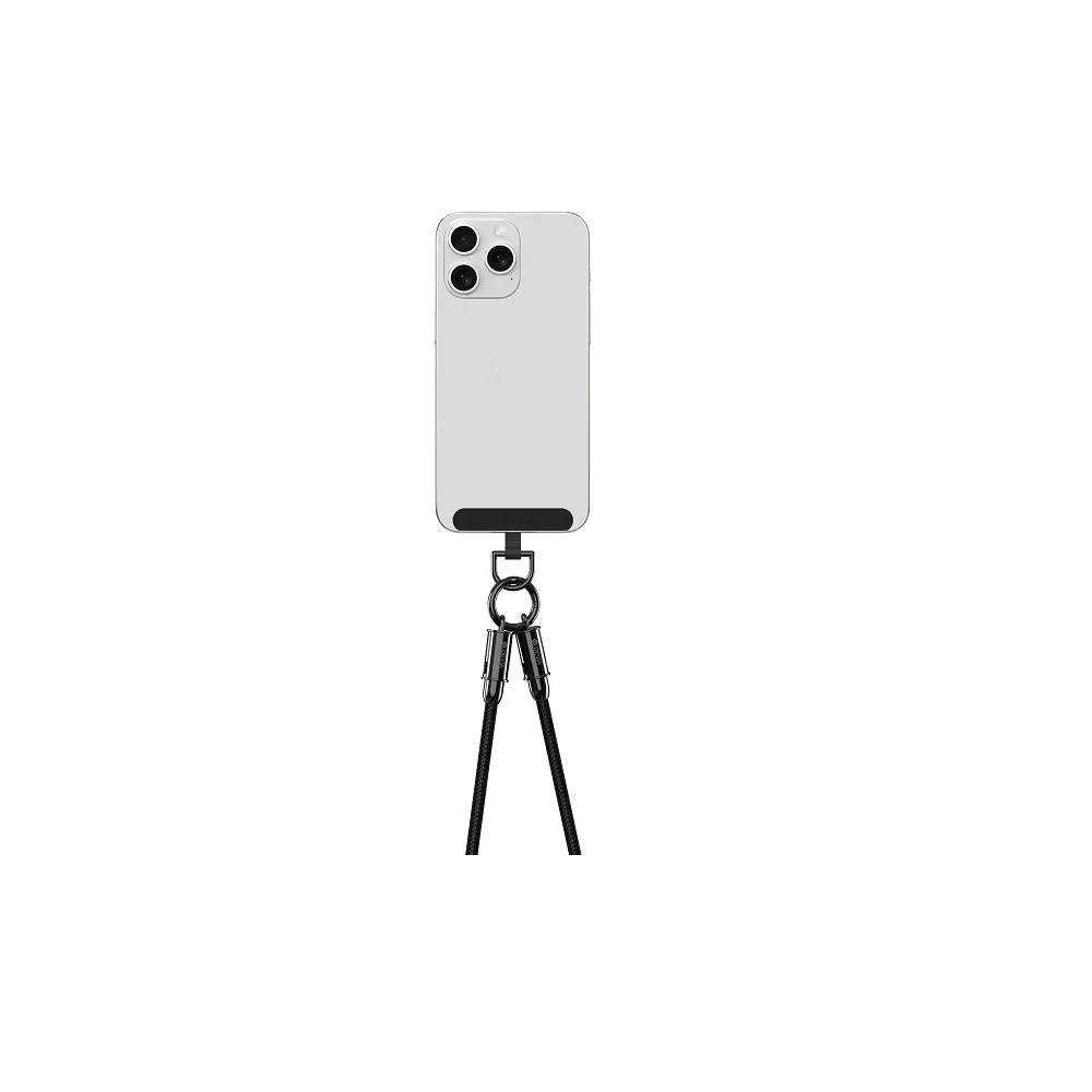 Devia sladdlanyard 2-i-1 PD USB-C – Lightning 0,3 m 27W svart