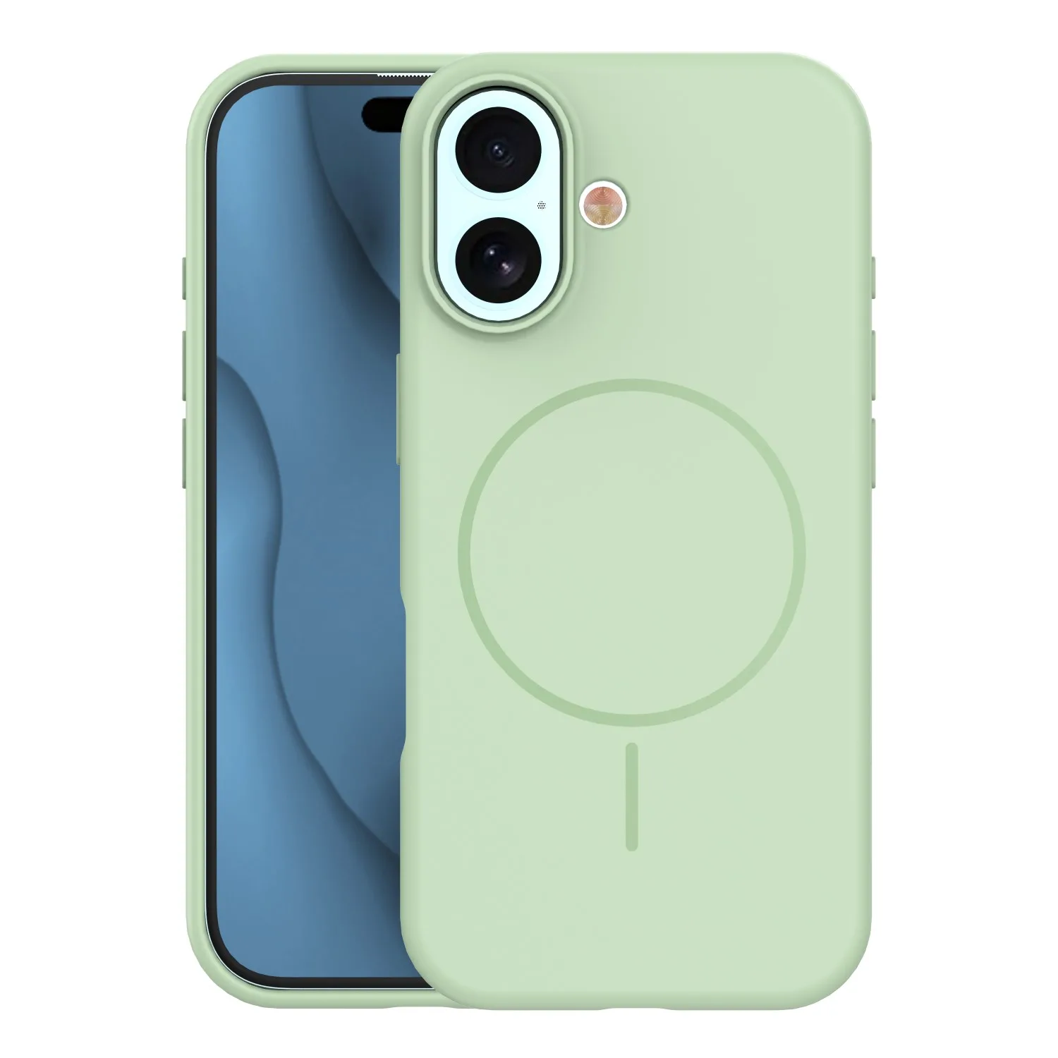 Silicone Thin Mag case for iPhone 17 6,3" green