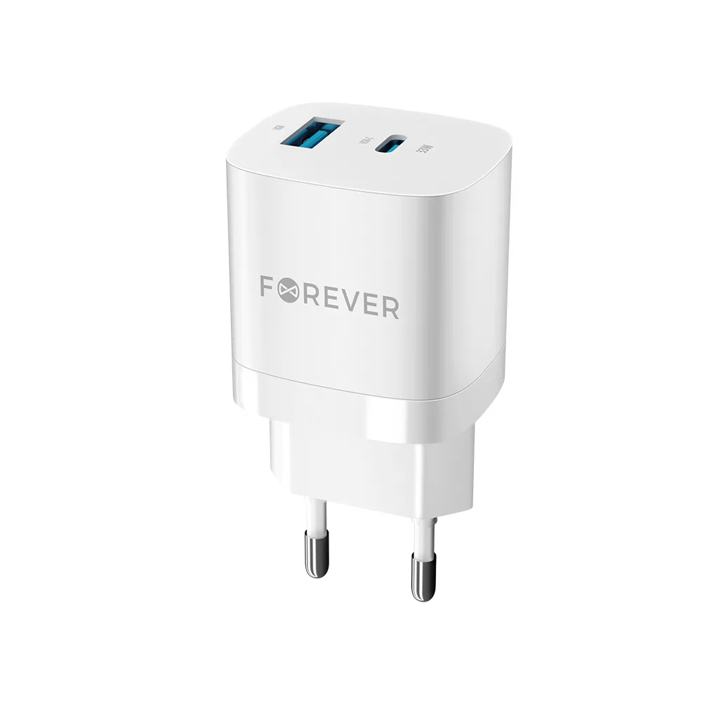 För evigt TC-05-33AC GaN PD QC-laddare 1x USB-C 1x USB 33W vit