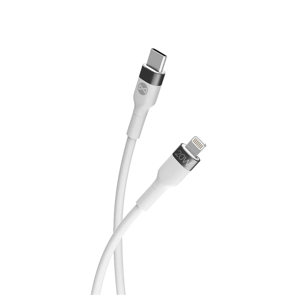 För alltid flexibel kabel USB-C – Lightning 2,0 m 20W vit
