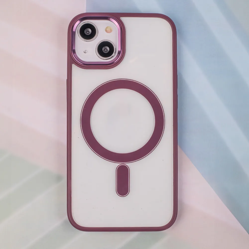 Satin Clear Mag-fodral för iPhone 14 6,1″ lila