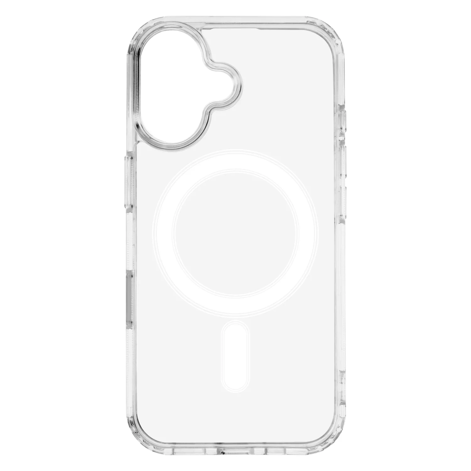 Anti Shock 1,5 mm Mag case for iPhone 16 6,1″ transparent big hole + button