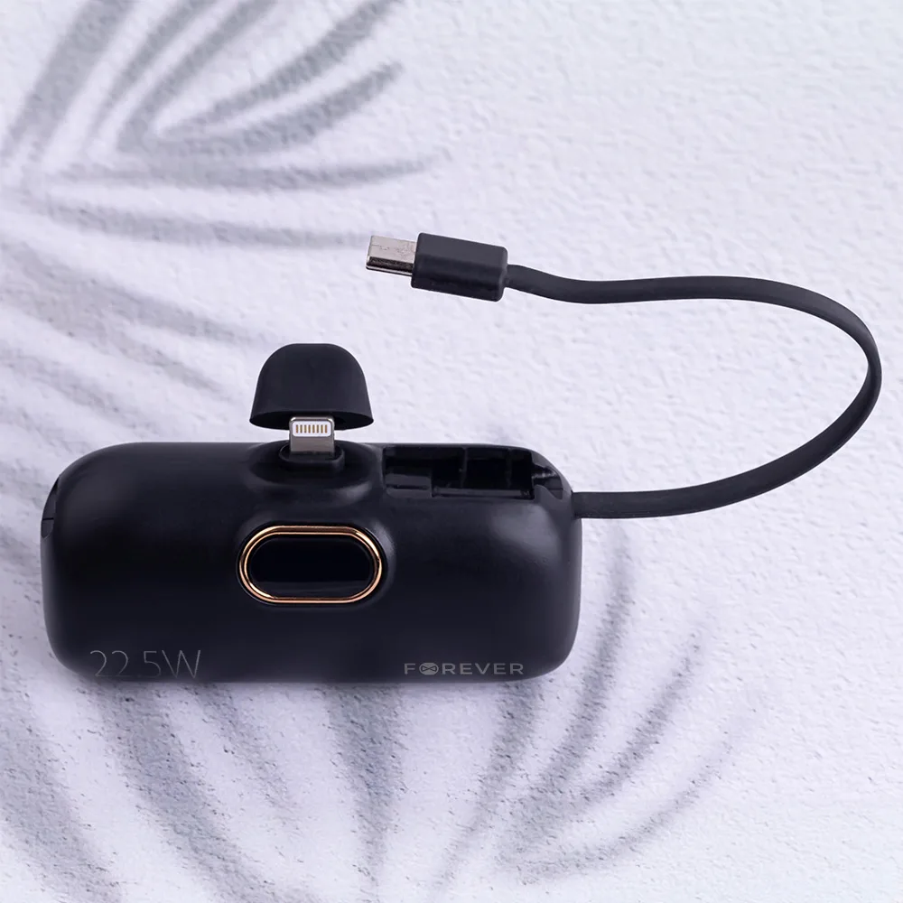 Forever mini power bank MTB-100 22.5W 5000 mAh Lightning svart